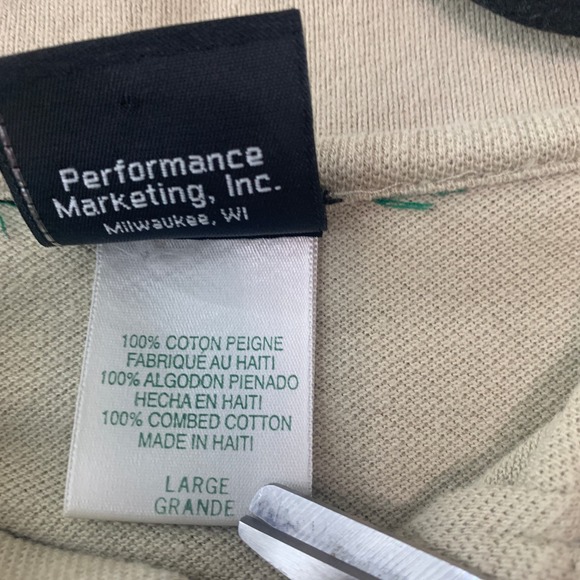 Harley Davidson Mens Polo Shirt Size Large Tan Short Sleeve‎ Biker Motorcycle - Picture 6 of 10